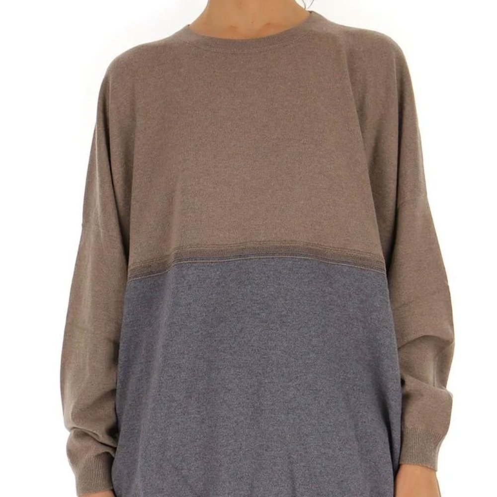 BRUNELLO CUCINELLI Cashmere Colorblock Pattern Sweater w/ Tags